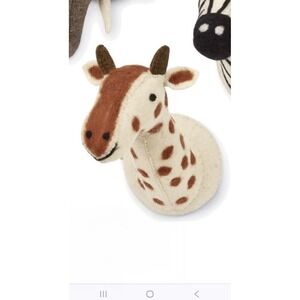 NWT Giraffe Head Safari Nursery Wall Decor Mud Pie Ready To Hang #441